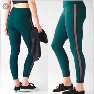 NWT Lululemon High Times Pant Size 8 Wing Mesh Deep Green Luxtreme 7/8 RARE!